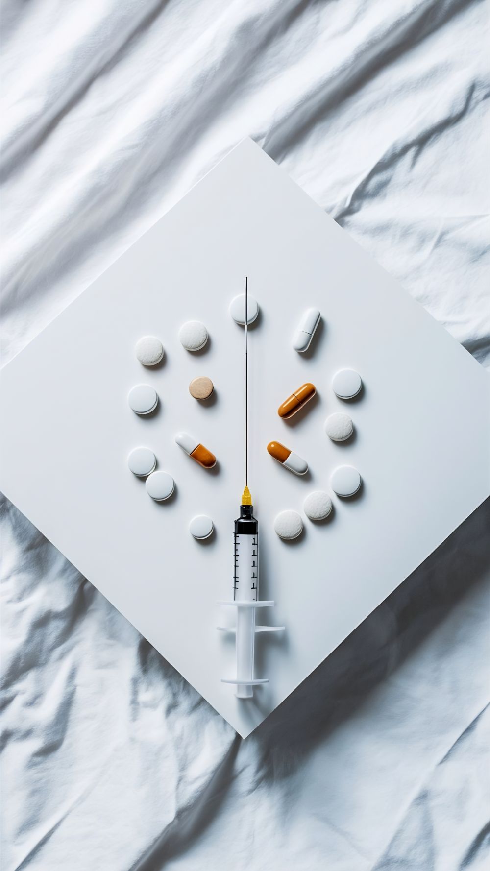 Шприц и таблетки